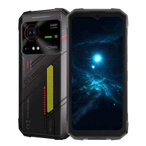  Téléphone robuste HOTWAV Hyper 7, 8 Go + 256 Go, 10 800 mAh, écran 6,6 pouces, Android 14, MediaTek Dimensity 7050 5G, réseau : 5G, OTG, NFC (noir) SH256B681-325